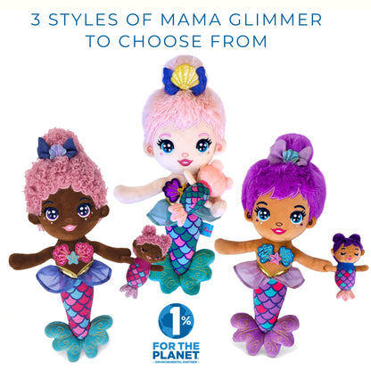 Seaglimmers Eco Plush Mermaid Doll and Baby 14 Inch Nursing Mama Glimmer