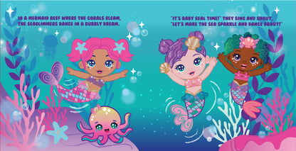 Seaglimmers Jewel Glimmer Doll + Baby Seal Rescue Board Book Set