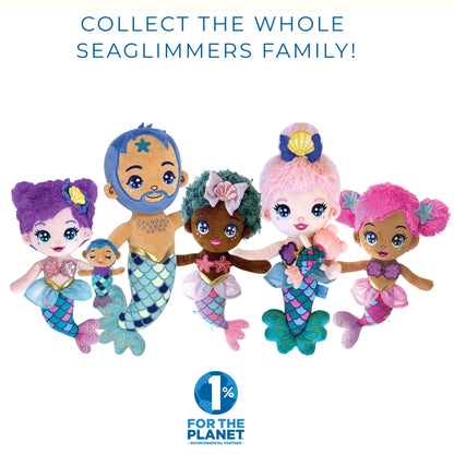 Seaglimmers Eco Plush Mermaid Doll and Baby 14 Inch Nursing Mama Glimmer