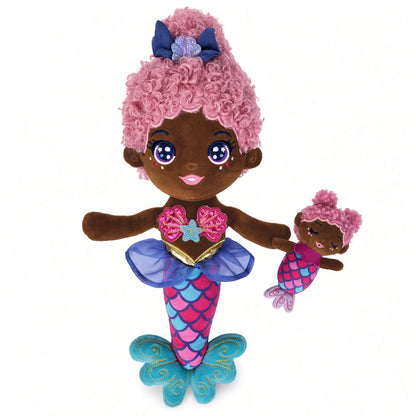 Seaglimmers Eco Plush Mermaid Doll and Baby 14 Inch Nursing Mama Glimmer