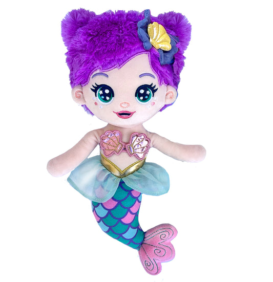 Seaglimmers Jewel Glimmer 12 Inch Eco Recycled Plush Mermaid Doll, Purple Hair