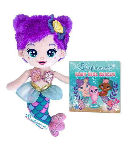 Seaglimmers Jewel Glimmer Doll + Baby Seal Rescue Board Book Set