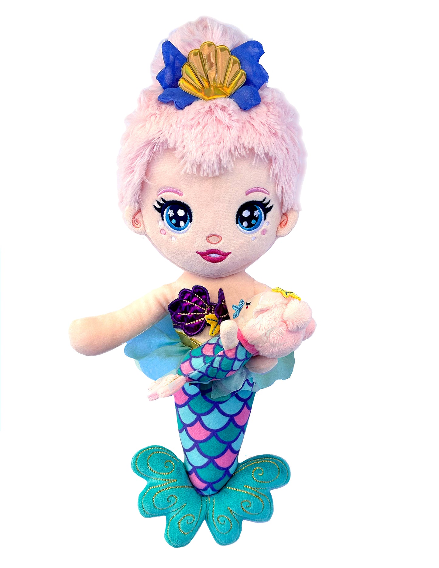 Mama Glimmer and Baby Breastfeeding Seaglimmers™ Mermaid Doll Set