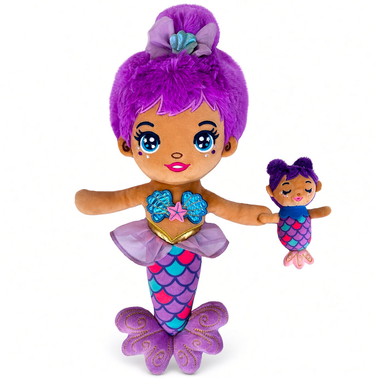 Seaglimmers Eco Plush Mermaid Doll and Baby 14 Inch Nursing Mama Glimmer