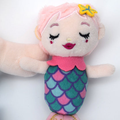 Seaglimmers Mama Glimmer 14 Inch Eco Recycled Plush Mermaid Doll with Baby: Light Pink Hair